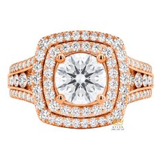 Nhẫn nữ vàng hồng Au750 đính kim cương