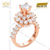 Nhẫn nữ vàng hồng Au750 đính kim cương