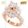 Nhẫn nữ vàng hồng Au750 đính kim cương