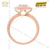 Nhẫn nữ vàng hồng Au750 đính kim cương