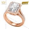 Nhẫn nữ vàng hồng Au750 đính kim cương