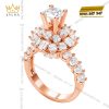 Nhẫn nữ vàng hồng Au750 đính kim cương