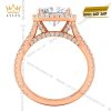 Nhẫn nữ vàng hồng Au750 đính kim cương