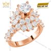 Nhẫn nữ vàng hồng Au750 đính kim cương