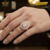 Nhẫn nữ vàng hồng Au750 đính kim cương