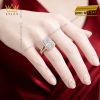 Nhẫn nữ vàng hồng Au750 đính kim cương