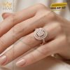 Nhẫn nữ vàng hồng Au750 đính kim cương