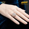 Nhẫn nữ vàng hồng Au750 đính kim cương