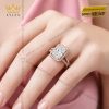 Nhẫn nữ vàng hồng Au750 đính kim cương