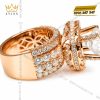 Nhẫn nữ vàng hồng Au750 đính viên chủ 9ly5