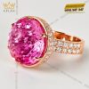 Nhẫn nữ vàng hồng Au750 đính viên chủ sapphire hồng