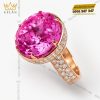 Nhẫn nữ vàng hồng Au750 đính viên chủ sapphire hồng