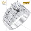 Nhẫn nữ vàng trắng Au750 đính kim cương