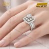 Nhẫn nữ vàng trắng Au750 đính kim cương