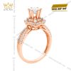 Nhẫn nữ vàng hồng Au750 đính kim cương