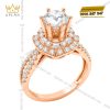 Nhẫn nữ vàng hồng Au750 đính kim cương