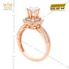 Nhẫn nữ vàng hồng Au750 đính kim cương