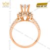 Nhẫn nữ vàng hồng Au750 đính kim cương
