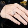 Nhẫn nữ vàng hồng Au750 đính kim cương