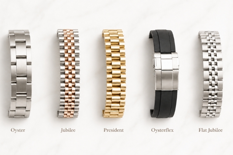 Các kiểu dây trên đồng hồ Rolex – Nên chọn Oyster, Jubilee, President hay Oysterflex? 8 Kỳ Lân Luxury cac kieu day tren dong ho rolex 1 Các kiểu dây trên đồng hồ Rolex – Nên chọn Oyster, Jubilee, President hay Oysterflex?