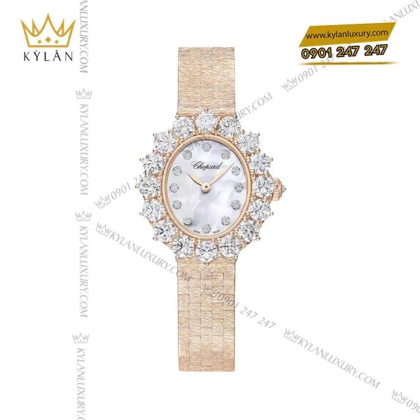 Kỳ Lân Luxury chopard lheure du diamant 10a393 5106 5 Đồng hồ Chopard L’Heure du Diamant xà cừ kim cương 10A393-5106