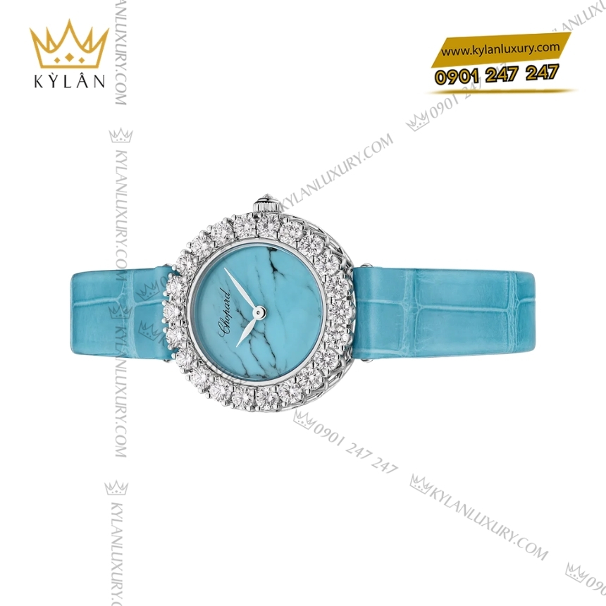 Kỳ Lân Luxury chopard lheure du diamant 13a178 1315 turquoise 3 Đồng hồ Chopard L’Heure du Diamant turquoise 13A178-1315