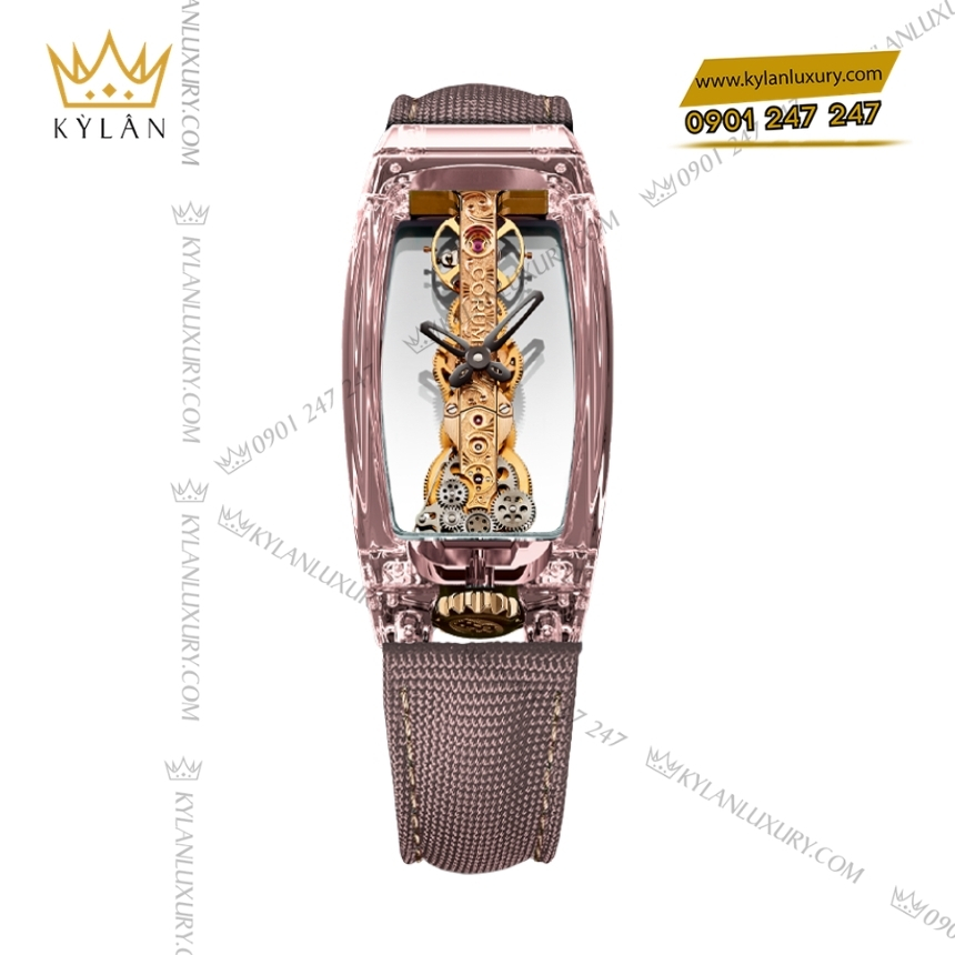 Kỳ Lân Luxury dong ho corum golden bridge miss sapphire hong 2 Đồng hồ Corum Golden Bridge Miss sapphire hồng