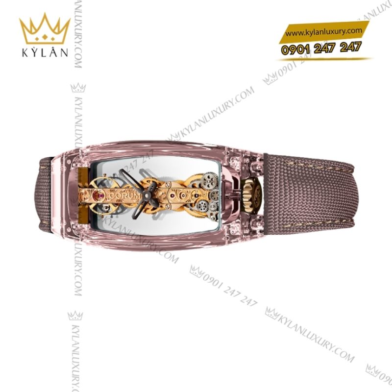 Đồng hồ Corum Golden Bridge Miss sapphire hồng