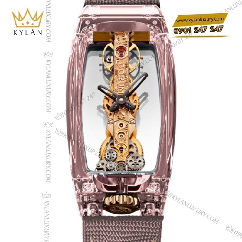 Đồng hồ Corum Golden Bridge Miss sapphire hồng