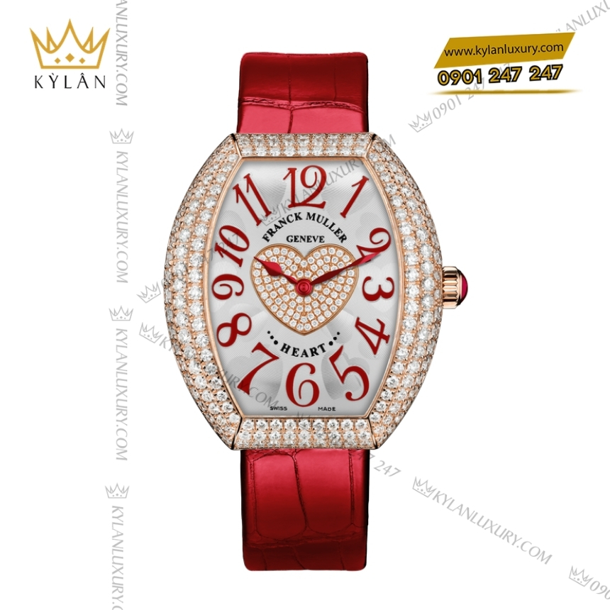 Kỳ Lân Luxury franck muller heart vang hong kim cuong 2 Đồng hồ Franck Muller Heart vàng hồng đính kim V32