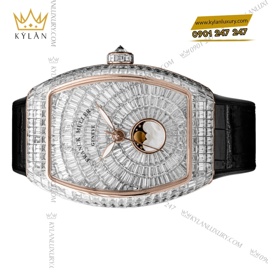 Kỳ Lân Luxury franck muller vanguard lady moonphase full diamond 3 Đồng hồ Franck Muller Vanguard Lady Moonphase Full Diamond