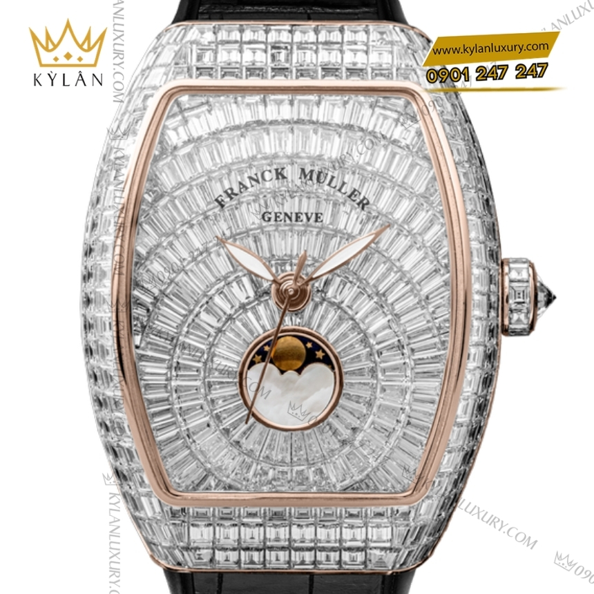 Kỳ Lân Luxury franck muller vanguard lady moonphase full diamond 4 Đồng hồ Franck Muller Vanguard Lady Moonphase Full Diamond