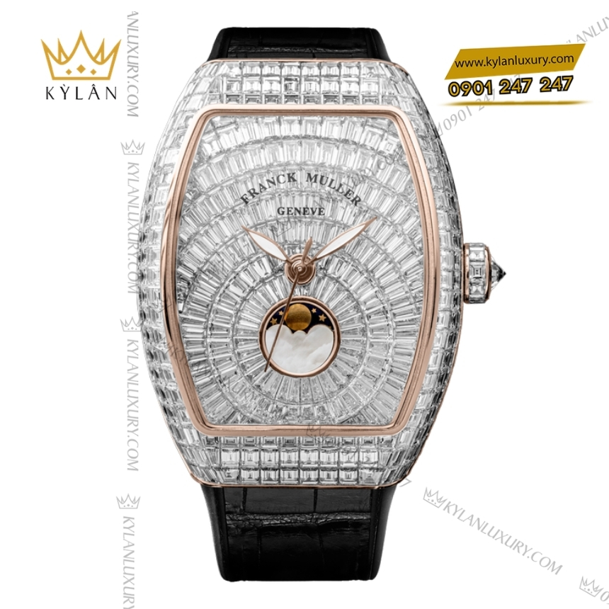 Kỳ Lân Luxury franck muller vanguard lady moonphase full diamond 5 Đồng hồ Franck Muller Vanguard Lady Moonphase Full Diamond