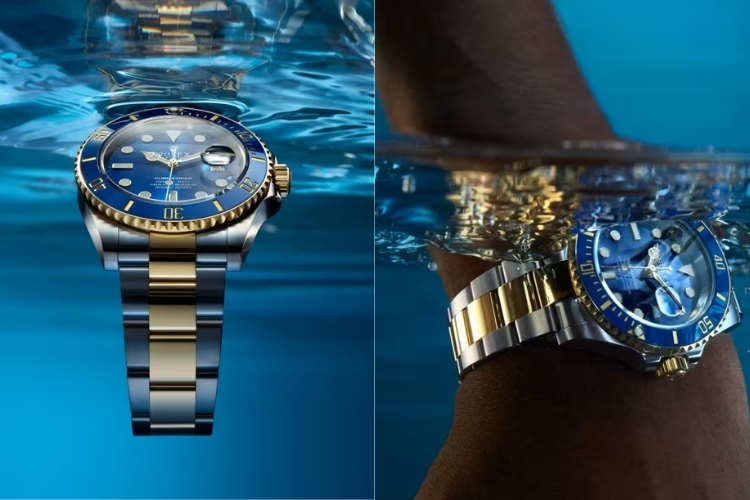 Rolex Submariner đã nâng mức chống nước lên đến 300 mét nhờ hệ thống núm vặn Triplock ba lớp kín kẽ.