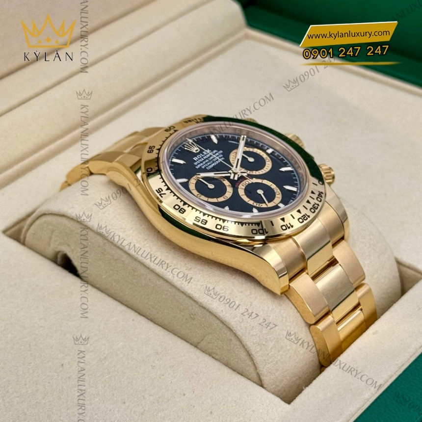 Kỳ Lân Luxury rolex cosmograph daytona 126508 0004 vang vang mat so den 6 Đồng hồ Rolex Cosmograph Daytona vàng vàng mặt số đen 126508-0004