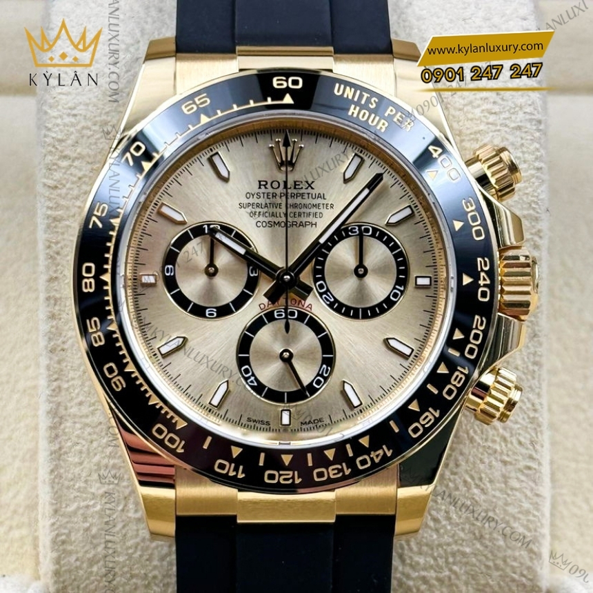Kỳ Lân Luxury rolex cosmograph daytona 126518ln 0010mat so vang 7 Đồng hồ Rolex Cosmograph Daytona mặt số vàng 126518LN-0010