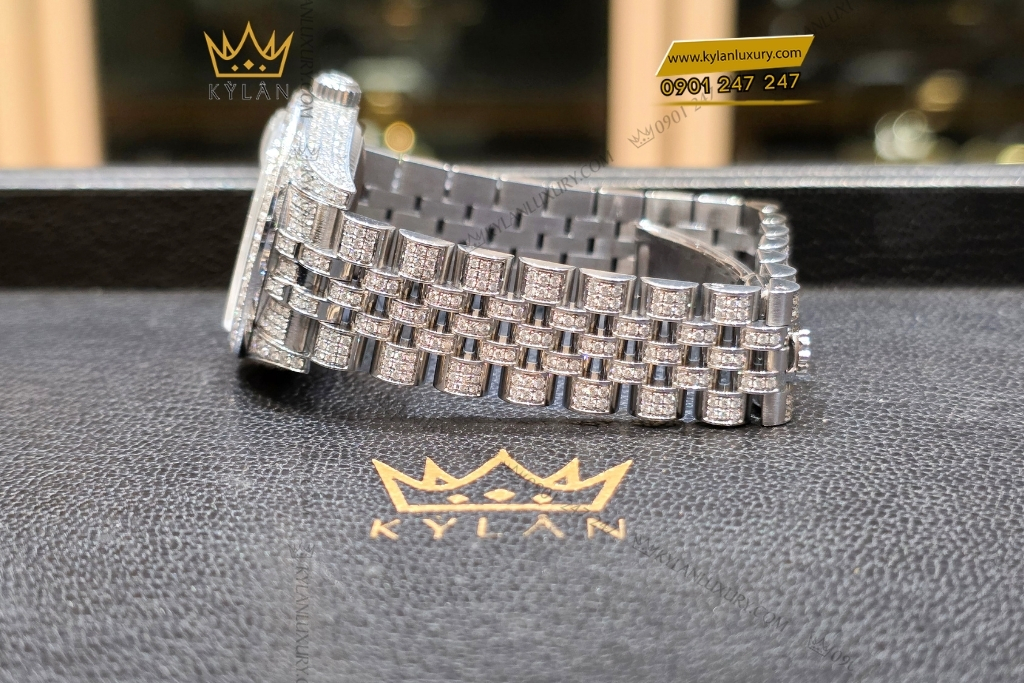 Kỳ Lân Luxury rolex datejust 31 178174 custom full kim cuong 10 Đồng hồ Rolex Datejust 31 178174 custom full kim cương