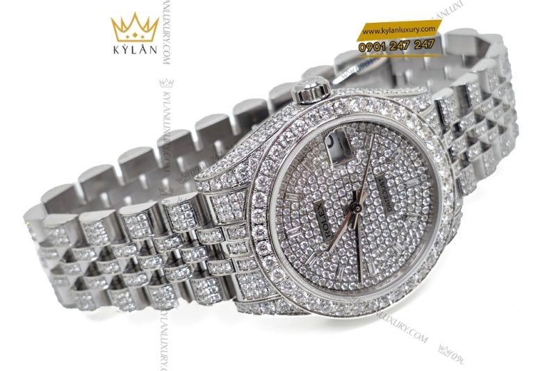 Đồng hồ Rolex Datejust 31 178174 custom full kim cương