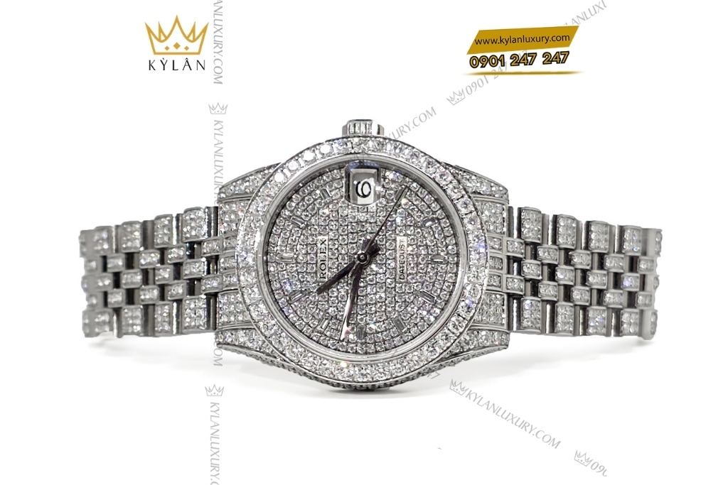 Kỳ Lân Luxury rolex datejust 31 178174 custom full kim cuong 18 Đồng hồ Rolex Datejust 31 178174 custom full kim cương