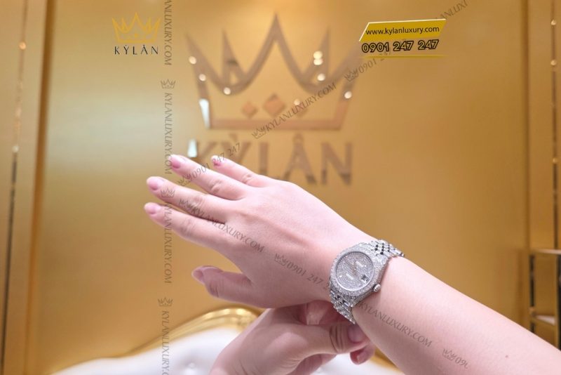 Đồng hồ Rolex Datejust 31 178174 custom full kim cương