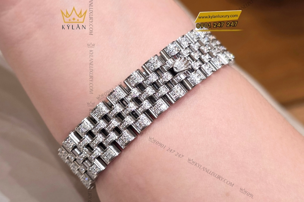 Kỳ Lân Luxury rolex datejust 31 178174 custom full kim cuong 3 Đồng hồ Rolex Datejust 31 178174 custom full kim cương