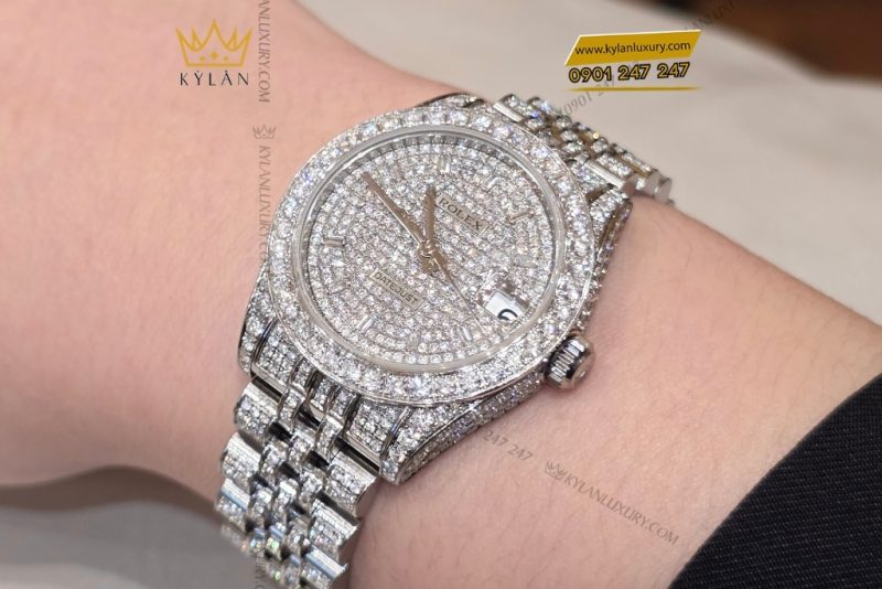 Đồng hồ Rolex Datejust 31 178174 custom full kim cương