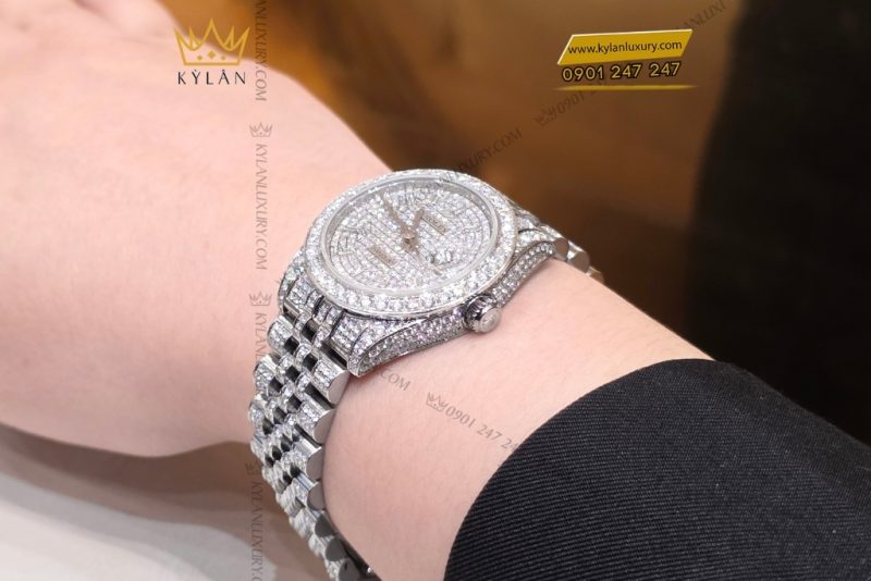 Đồng hồ Rolex Datejust 31 178174 custom full kim cương
