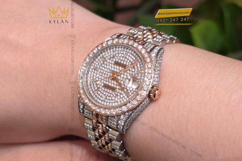 Đồng hồ Rolex Datejust 31 178271 custom full kim cương