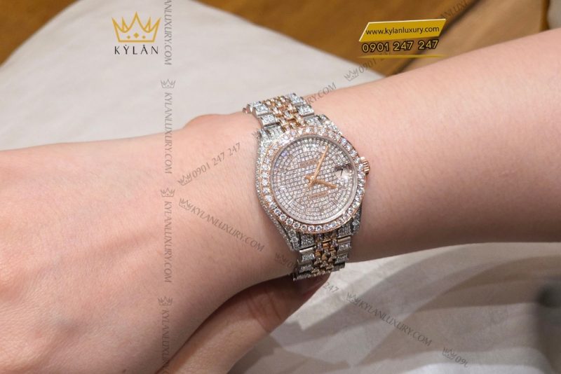 Đồng hồ Rolex Datejust 31 178271 custom full kim cương