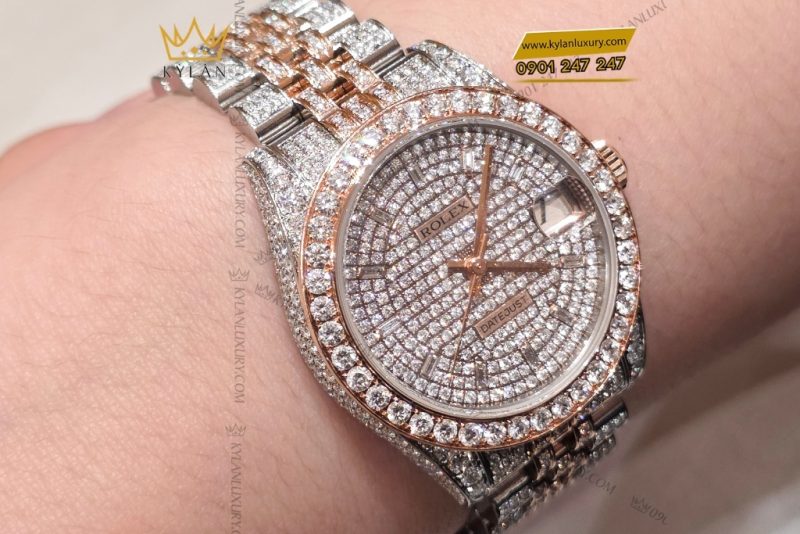 Đồng hồ Rolex Datejust 31 178271 custom full kim cương