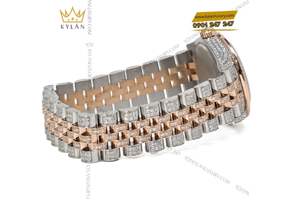 Kỳ Lân Luxury rolex datejust 31 178271 custom full kim cuong 2 Đồng hồ Rolex Datejust 31 178271 custom full kim cương