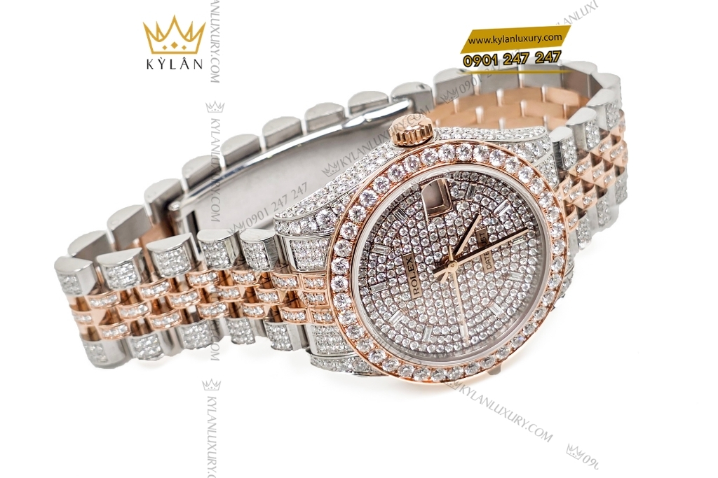 Kỳ Lân Luxury rolex datejust 31 178271 custom full kim cuong 3 Đồng hồ Rolex Datejust 31 178271 custom full kim cương