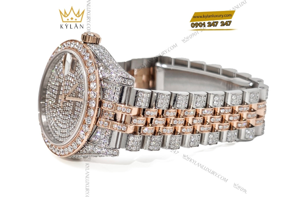 Kỳ Lân Luxury rolex datejust 31 178271 custom full kim cuong 5 Đồng hồ Rolex Datejust 31 178271 custom full kim cương