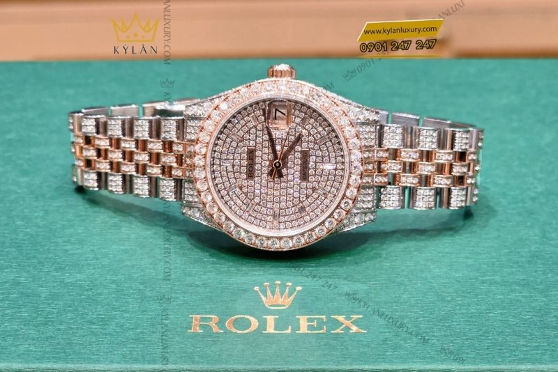 Đồng hồ Rolex Datejust 31 178271 custom full kim cương